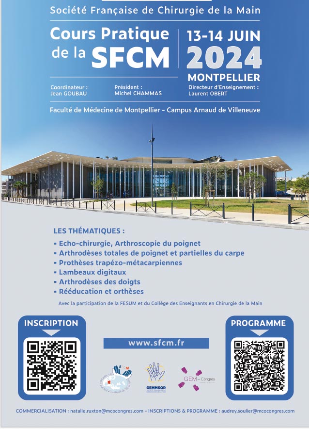 Le Cours Pratique de la SFCM Montpellier des 13/14 juin 2024
