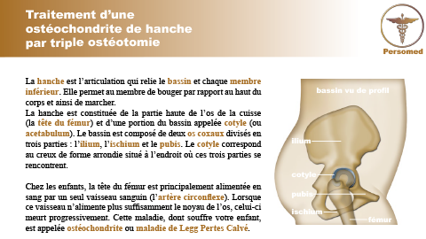 Enfant : Traitement d’une ostéochondrite de hanche par triple ostéotomie
