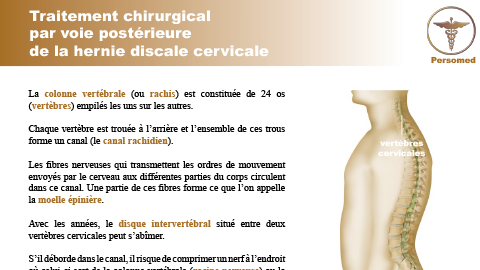 Traitement chirurgical par voie postérieure de la hernie discale cervicale