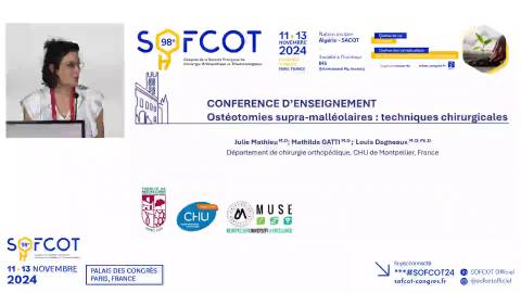 Conférence d'enseignement : Ostéotomies supra-malléolaires