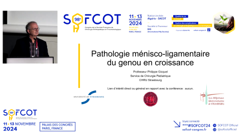 Conférence d'enseignement : Lésions ménisco-ligamentaires du genou en croissance 