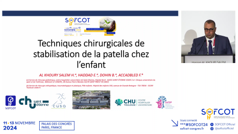 Conférence d'enseignement : Techniques chirurgicales de stabilisation de la patella chez l'enfant 