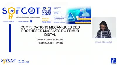 Conférence d'enseignement : CE 05  Prise En Charge Des Complications Mécaniques À Moyen Et Long Terme Des Prothèses Massives Du Genou Pour Indications Tumorales Et Non Tumorales