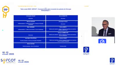 Table ronde SFAR-SOFCOT : Médecine péri opératoire - douleur et saignement - gériatrie post-opératoire : Résultats enquête Sofcot 