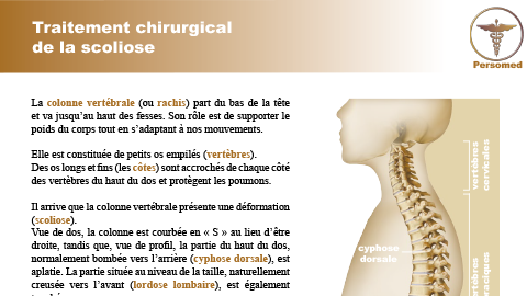 Enfant : Traitement chirurgical de la scoliose