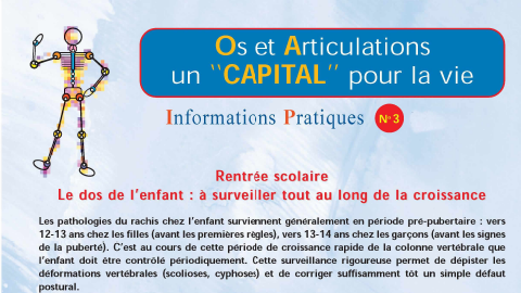 Le dos de l'enfant : à surveiller tout au long de la croissance