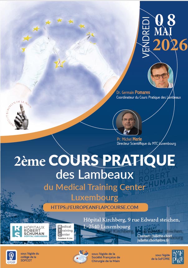 2ème Cours Pratique des Lambeaux du Medical Training Center Luxembourg du Vendredi 08 mai 2026