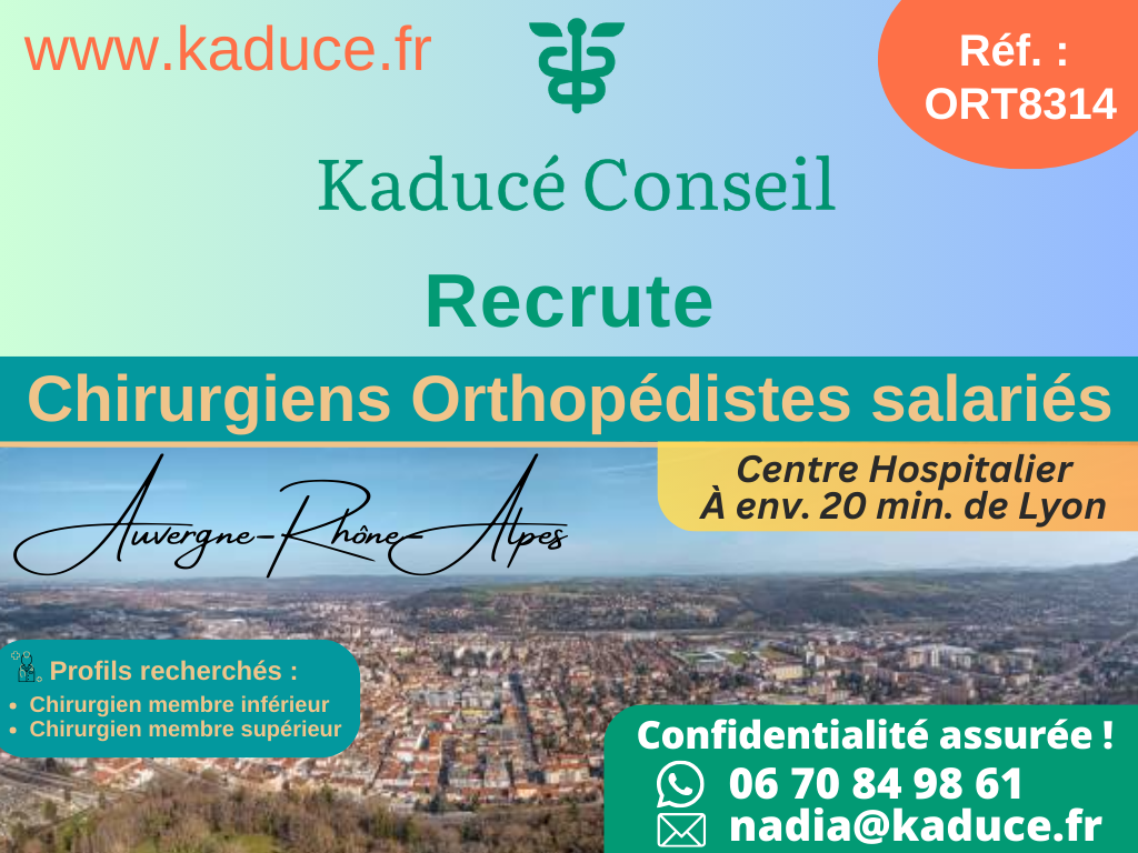Chirurgiens orthopédistes salariés - À en. 20 min. de Lyon