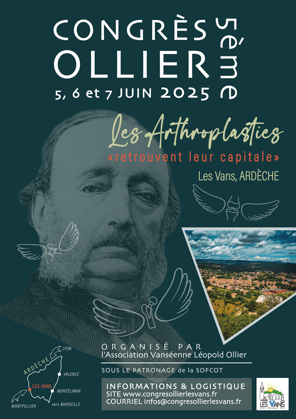 Affiche 5ème Congrès Ollier 5-6-7 juin 2025 Les Vans