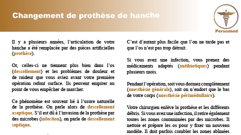 Changement de prothèse de hanche