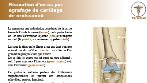 Enfant : Réaxation d’un os par agrafage du cartilage de croissance