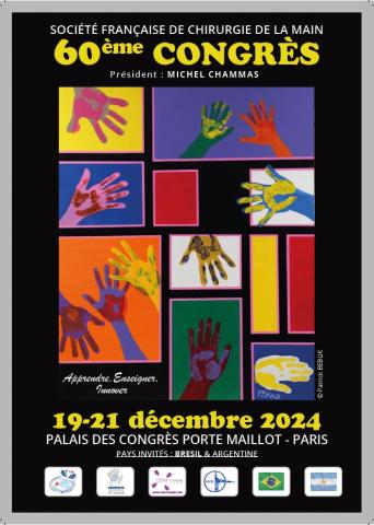 Le Congrès Annuel qui aura lieu les jeudi 19, vendredi 20 et samedi 21 décembre 2024 se prépare déjà. Les pays invités seront le Brésil et L’Argentine dont les contributions à la chirurgie et à l’anatomie de la main et des nerfs périphériques sont majeures.