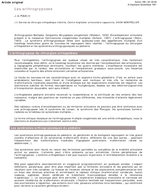 Les arthrogryposes