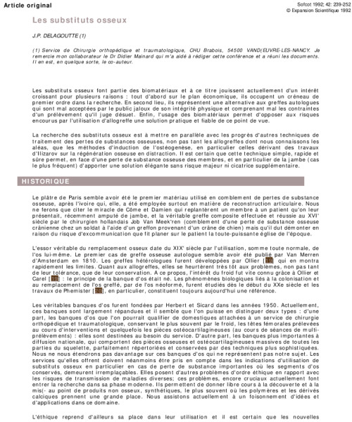 Les substituts osseux
