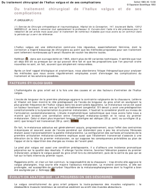 Du traitement chirurgical de l'hallux valgus et de ses complications