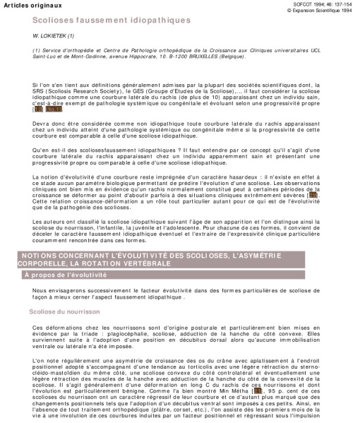 Scolioses faussement idiopathiques