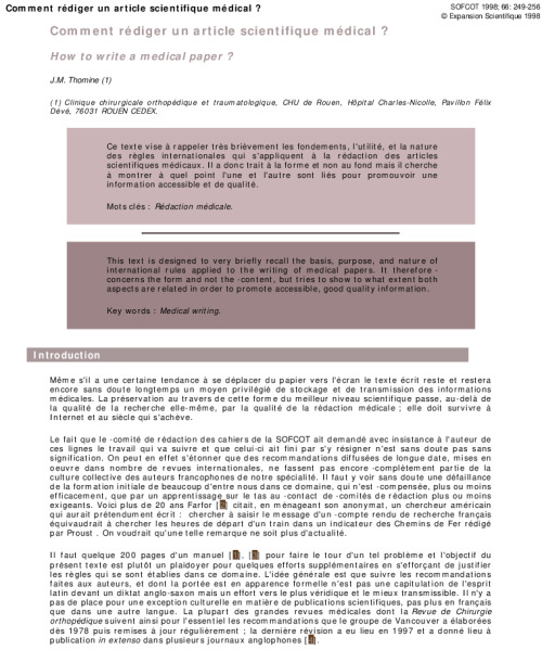 Comment rédiger un article scientifique médical ?