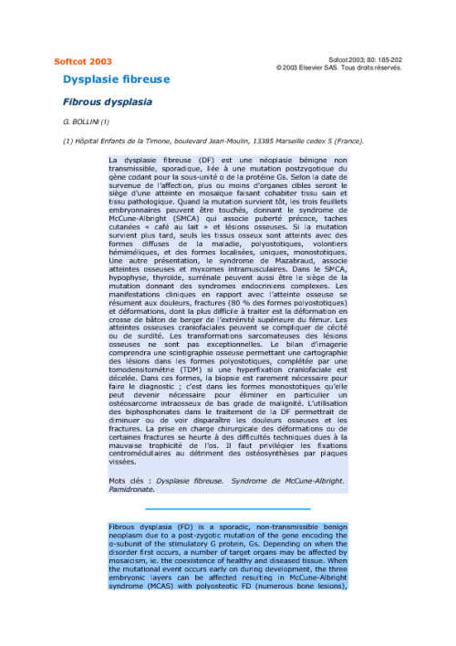 Dysplasie fibreuse