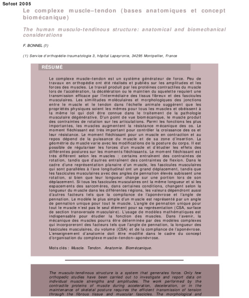 Le complexe muscle–tendon