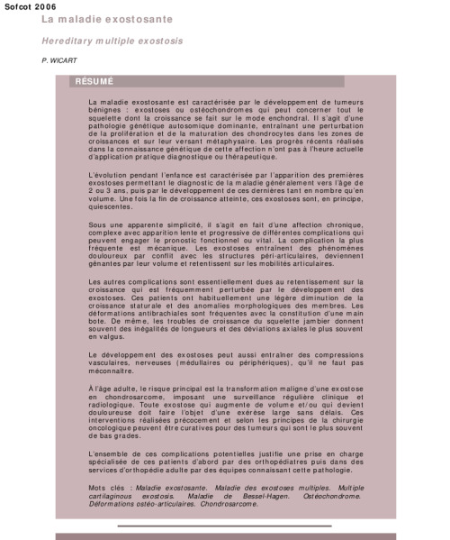 La maladie exostosante