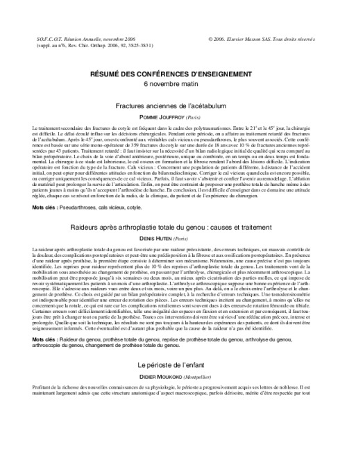 Congrès 2006 : Tous les résumés des communications particulières