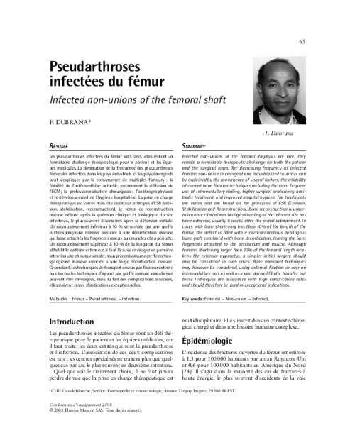 Pseudarthroses infectées du fémur