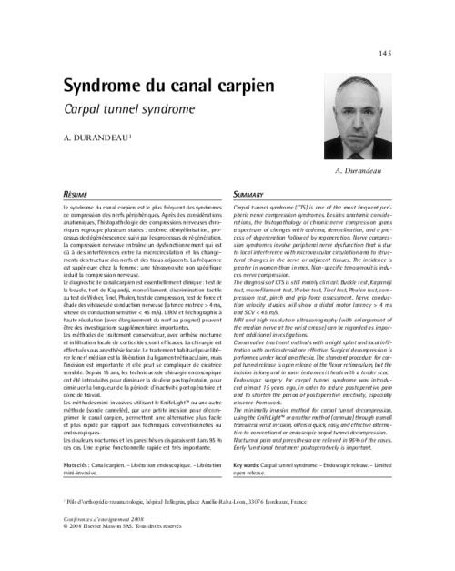 Syndrome du canal carpien