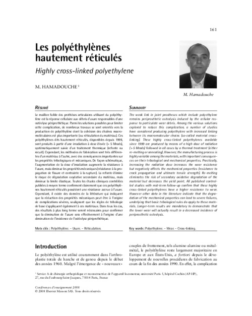 Les polyéthylènes hautement réticulés