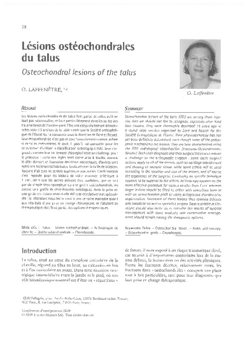 Lésions ostéochondrales du talus