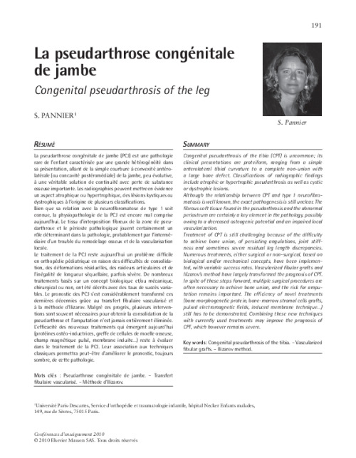 La pseudarthrose congénitale de jambe