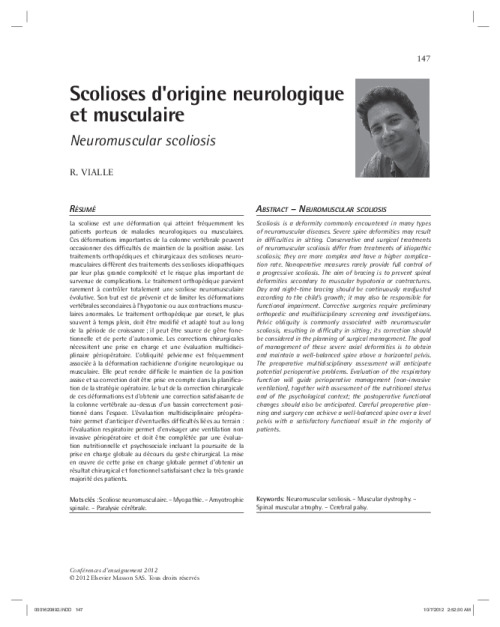 Scolioses d'origine neurologique et musculaire