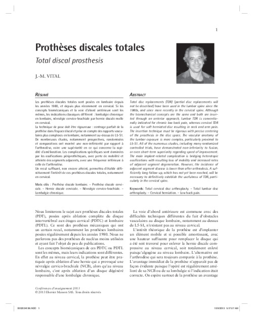 Prothèses discales totales