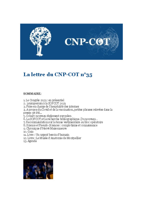Lettre du CNP-COT n°35 - octobre 2021