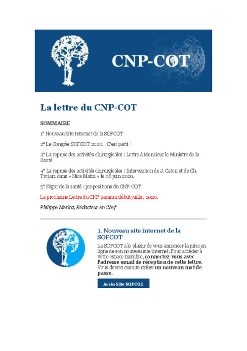 Lettre du CNP-COT n° 27 Bis - Juillet 2021