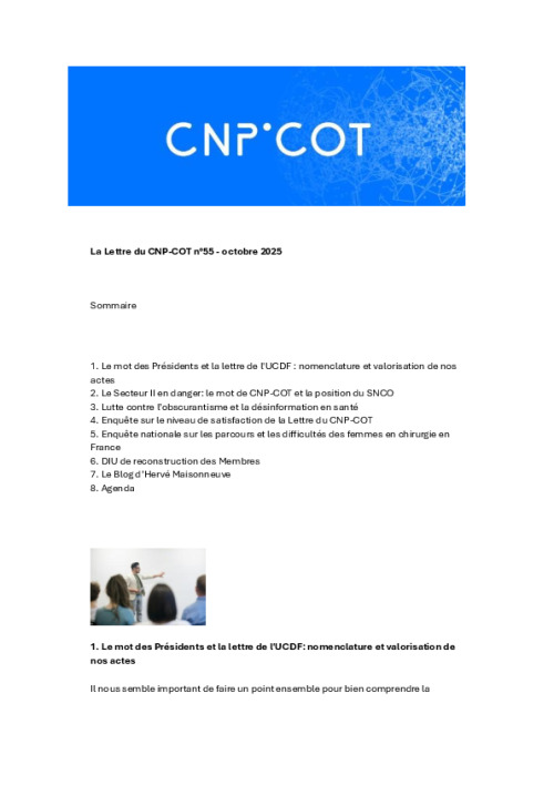 Lettre du CNP n°55 octobre