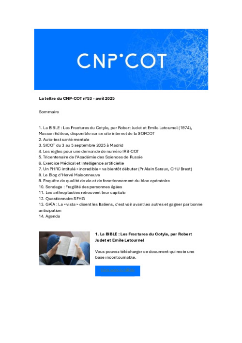 Lettre du CNP N°53 - avril 2025