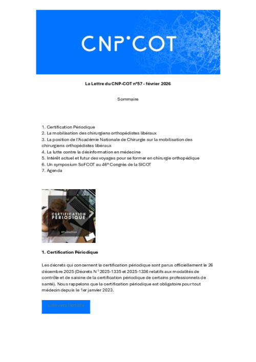 Lettre du CNP N°57 - février 2026