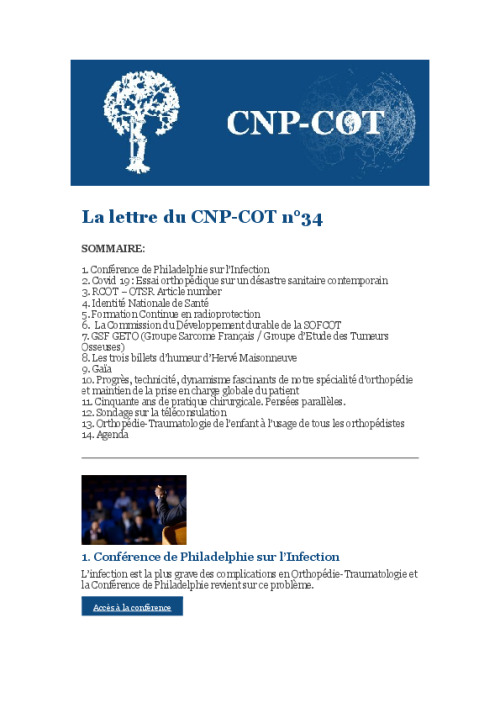 Lettre du CNP-COT n°34 - juillet 2021
