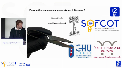 Cercle Nicolas Andry : Communications libres : Pas de ciseau à disséquer dans l’antiquité : La fonction fait l’organe