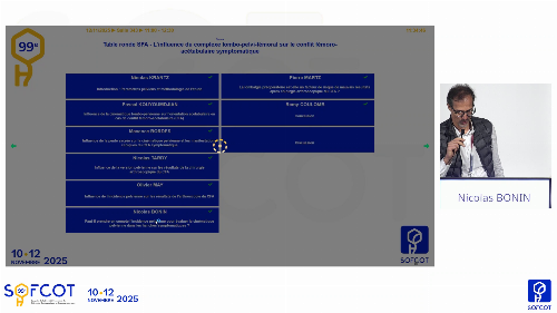 Table ronde SFA  : Faut-il prendre en compte l’incidence pelvienne pour évaluer la cinématique pelvienne dans les hanches symptomatiques