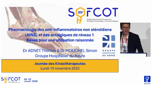 Session cheville : Pharmacologie des anti-inflammatoires non stéroïdiens et des antalgiques de niveau 1 : bases pour une utilisation raisonnée