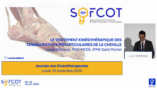 Session cheville : Le traitement kinésithérapique des tendinopathies périarticulaires de la cheville