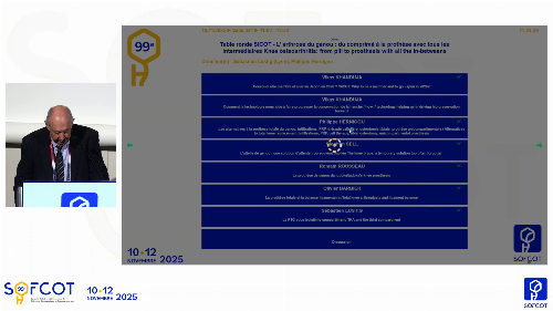 Table ronde SICOT - L'arthrose du genou : Les alternatives à la PTG : infiltrations, PRP, thérapie cellulaire, ostéotomie tibiale, prothèse unicompartimentale - Alternatives to total knee replace