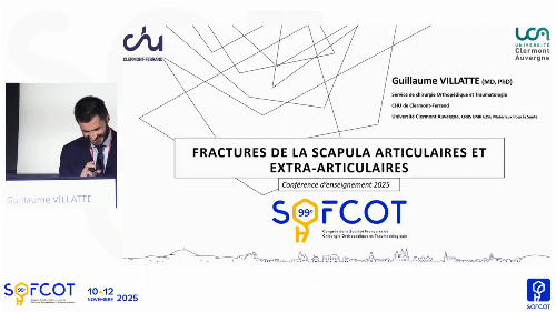 Conférence d'enseignement : CE 12 Fracture de la scapula articulaire et extra-articulaire