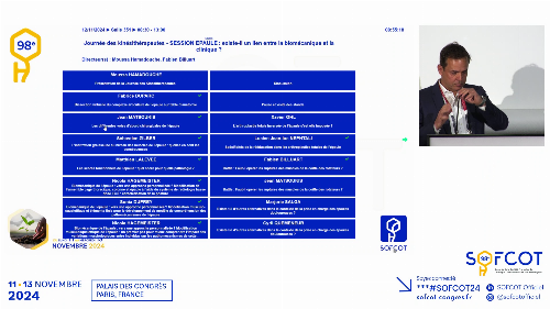 Présentation de la Journée des Kinésithérapeutes 