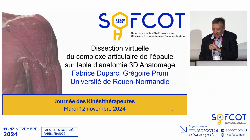 Dissection virtuelle du complexe articulaire de l’épaule sur table d’anatomie 