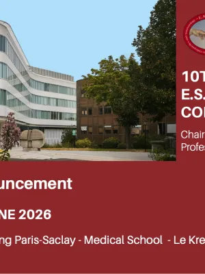 Front page of the ESTROT meeting in the new Paris-Saclay Bicetre Medical School building