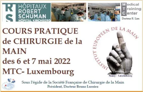 Ce cours pratique traite des pathologies les plus courantes et des techniques considérées comme les plus fiables. Elles sont exposées et pratiquées sur pièces anatomiques par le chirurgien formateur puis reproduites par chaque participant. les thèmes retenus : • Les lambeaux en Ilot • Les lambeaux digitaux et métacarpiens • Pseudarthrose du scaphoïde • Tendons fléchisseurs • Ostéosynthèses des fractures des métacarpiens et des phalanges. • Arthrodèse IPD • Transferts tendineux • Arthroplasties • Initiation